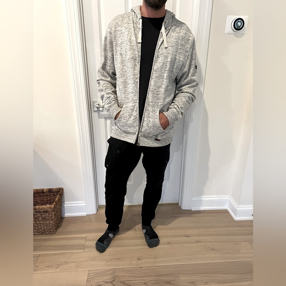 Zanerobe Men’s Hoodie full zip | light gray size XL